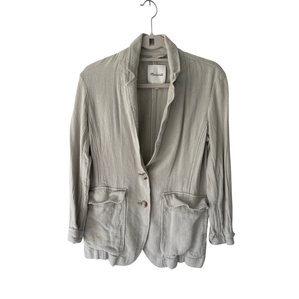 Madewell Light Green Two Button Blazer Extra Small